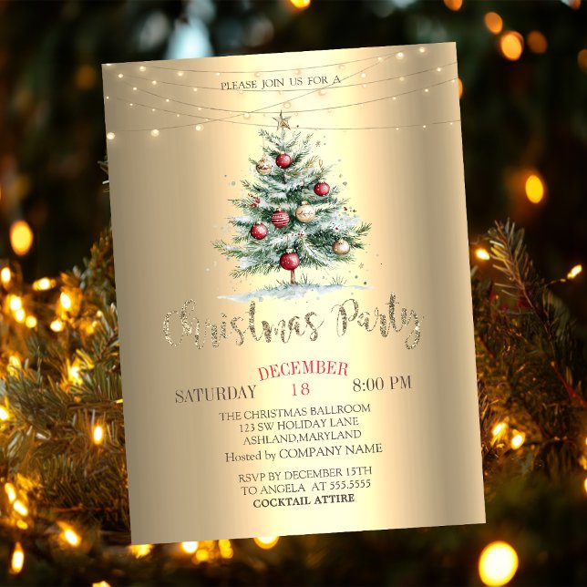 Invitación Bolas de árbol de Navidad, Compañía de Navidad Dor (Subido por el creador)