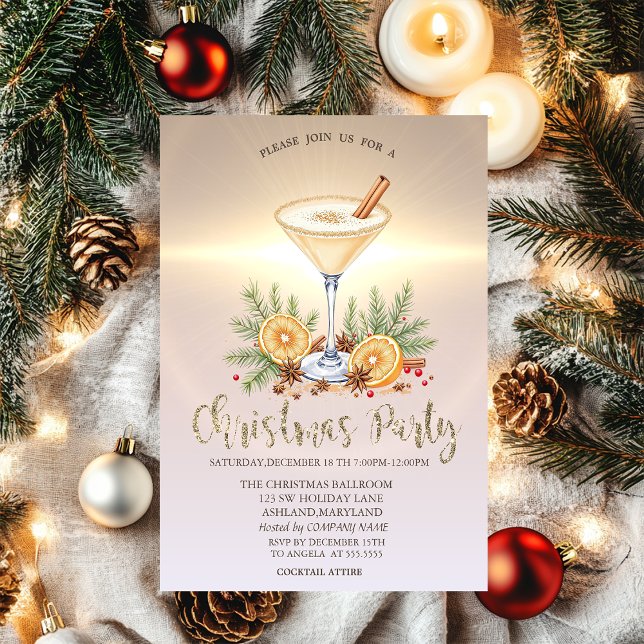 Invitación Bolas de árbol de Navidad de lujo Empresa de oro  (Subido por el creador)