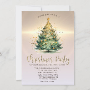 Invitación Bolas de árbol de Navidad de lujo Empresa de oro 