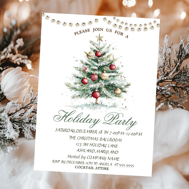Invitación Bolas de árbol de Navidad Luces de cadena Fiesta n (Subido por el creador)