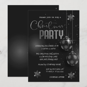 Invitación Bolas de copos de nieve plateados Corporación de N