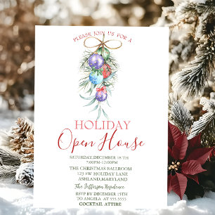 Invitación Bolas de Navidad al aguarela Casa Abierta