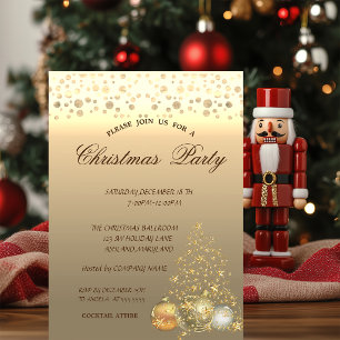 Invitación Bolas de Navidad, Árbol Fiesta de Navidad corporat