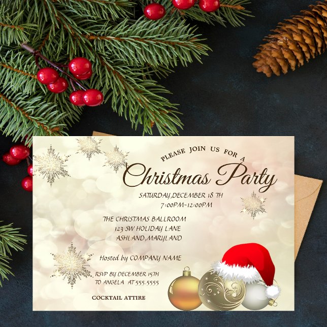 Invitación Bolas de Navidad, Bokeh, Fiesta Corporativa de Som (Subido por el creador)