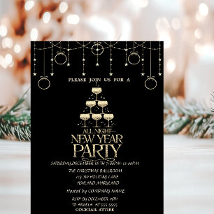 Invitación Bolas de Navidad,Compañía de Copas de Champán Navi