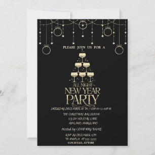 Invitación Bolas de Navidad,Compañía de Copas de Champán Navi