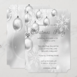 Invitación Bolas de Navidad, Copa de vino, Fiesta de Navidad 