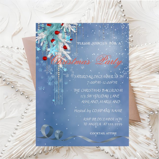 Invitación Bolas de navidad, copos de nieve, Fiesta corporati (Subido por el creador)