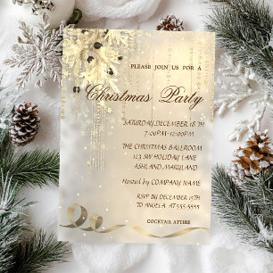 Invitación Bolas de Navidad,Copos de nieve ,Fiesta Corporativ