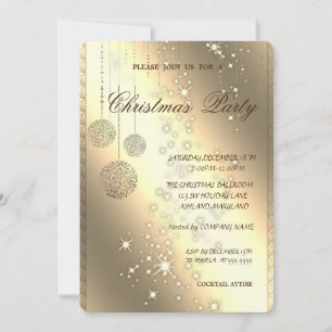 Invitación Bolas de Navidad Elegantes, Fiesta de Navidad