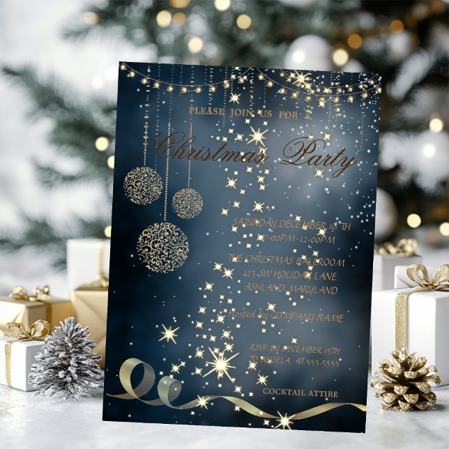 Invitación Bolas de Navidad Elegantes, Fiesta de Navidad (Subido por el creador)