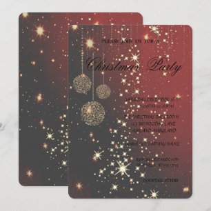 Invitación Bolas de Navidad Elegantes, Fiesta de Navidad