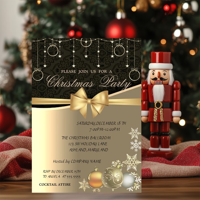 Invitación Bolas de Navidad Elegantes, Fiesta de Navidad Corp (Subido por el creador)