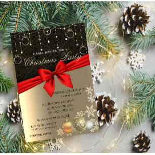 Invitación Bolas de Navidad Elegantes, Fiesta de Navidad Corp