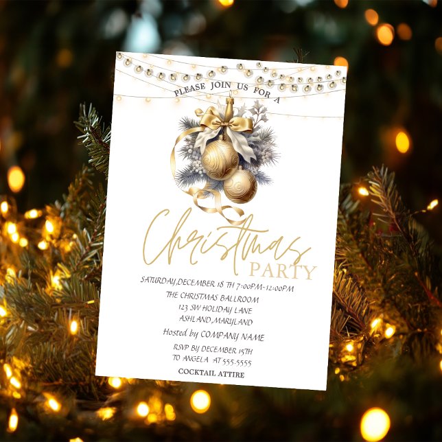 Invitación Bolas de Navidad Elegantes y con Estilo Estrellas  (Subido por el creador)
