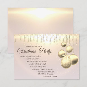 Invitación Bolas de Navidad,Fiesta de la empresa de luces de