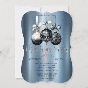 Invitación Bolas de Navidad,Fiesta de la Empresa Metálica Azu