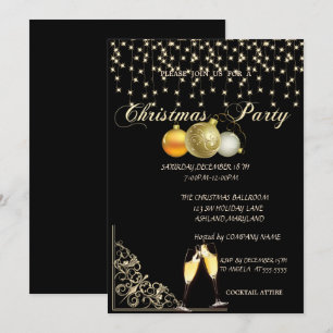 Invitación Bolas de Navidad, Fiesta de Navidad de la Compañía