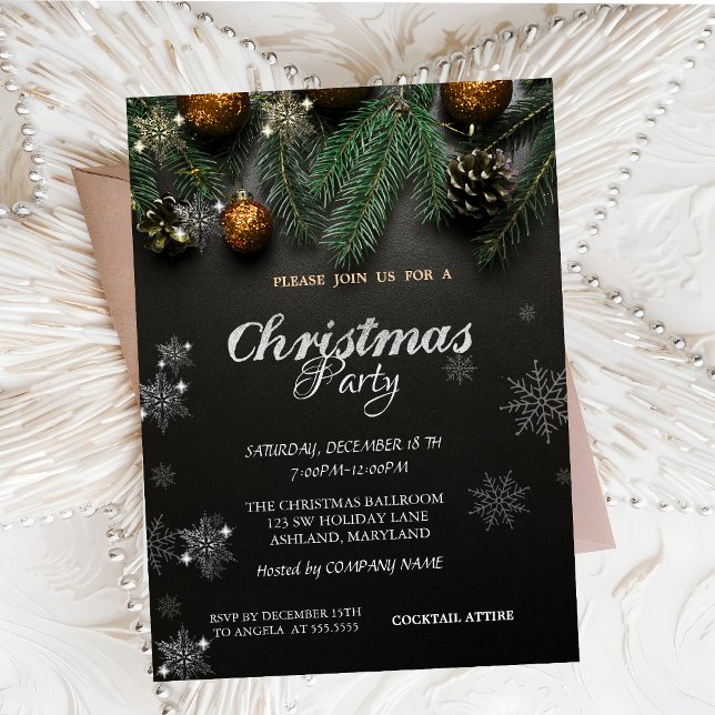 Invitación Bolas de Navidad, Fiesta de Navidad de la Empresa  (Subido por el creador)