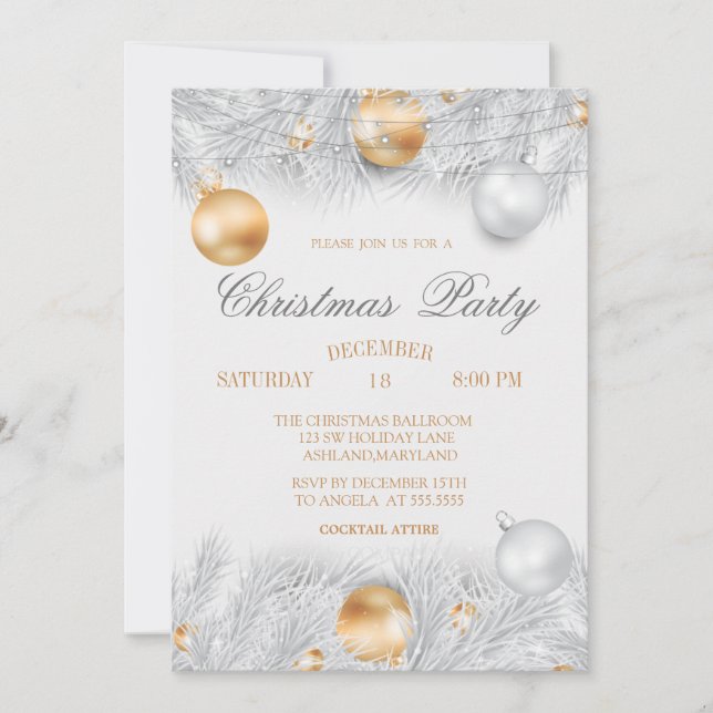Invitación Bolas de Navidad, Luces Compañía de Navidad Platea (Anverso)