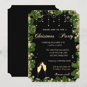 Invitación Bolas de Navidad, Vidrio, Fiesta de Navidad de la 
