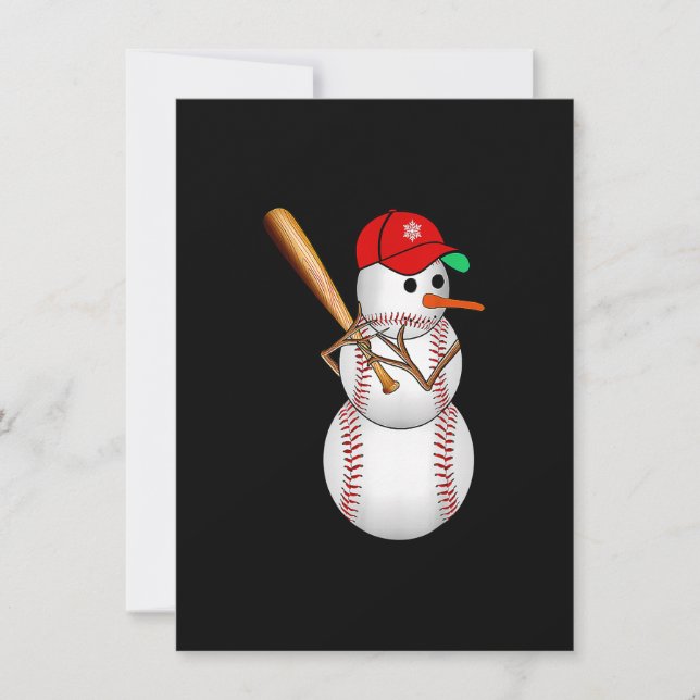 Invitación Bolas de nieve de béisbol Navidades de nieve regal (Anverso)