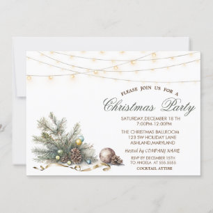 Invitación Bolas de rama de árbol Piña de Navidad Fiesta de N