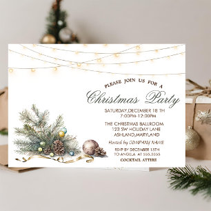 Invitación Bolas de rama de árbol Piña de Navidad Fiesta de N