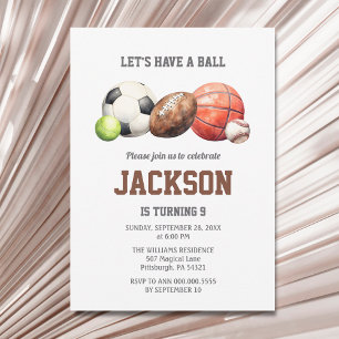 Invitación Bolas deportivas Hagamos una pelota todos los depo