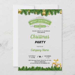 Invitación Bolas elegantes para la fiesta de Navidad de la em