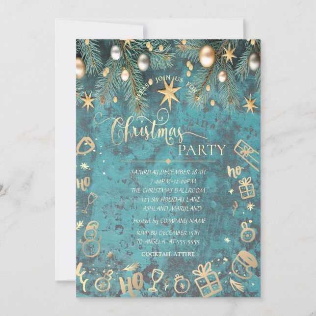 Invitación Bolas Navideñas Antiguas, Compañía de Estrellas (Anverso)