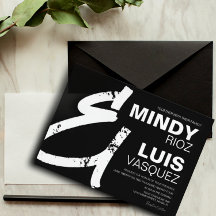 BOLD AMPERSAND Grunge Script Boda Negra
