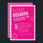 Invitación BOLD BAT MITZVAH ángulo moderno lindo rosa blanco<br><div class="desc">por kat massard > WWW.SIMPLYSWEETPAPERIE.com Me encanta el diseño,  pero me gustaría ver algunos cambios - otro esquema de color,  producto,  agregar una foto o adaptado para una ocasión diferente - no hay preocupaciones simplemente contáctame - ¡estoy feliz de ayudar! - - - - - - - - -</div>