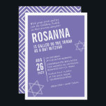 Invitación BOLD BAT MITZVAH lindo ángulo moderno lilo blanco<br><div class="desc">por kat massard > WWW.SIMPLYSWEETPAPERIE.com Me encanta el diseño,  pero me gustaría ver algunos cambios - otro esquema de color,  producto,  agregar una foto o adaptado para una ocasión diferente - no hay preocupaciones simplemente contáctame - ¡estoy feliz de ayudar! - - - - - - - - -</div>