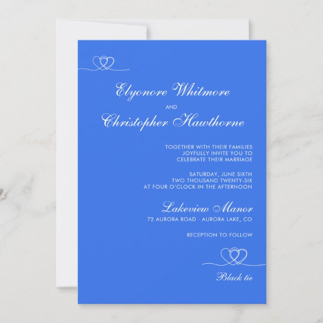 Invitación Bold Blue Modern Chic Mix and Match Wedding (Anverso)