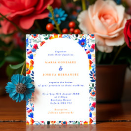Invitación Bold Floral Folk Fiesta Wedding 