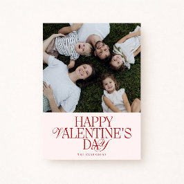 Invitación Bold Font family Photo Valentine’s Day Card