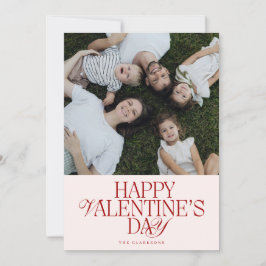 Invitación Bold Font family Photo Valentine’s Day Card
