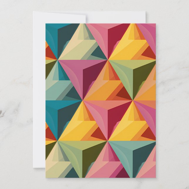 Invitación Bold Geometric Triangle Pattern  (Anverso)