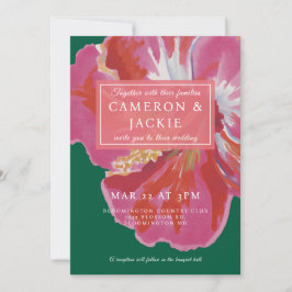 Invitación Bold Hibiscus Tropical Wedding 