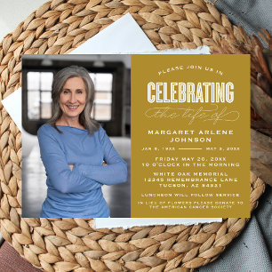 INVITACIÓN BOLD MODERNA CELEBRACIÓN DE SCRIPT FUNERAL