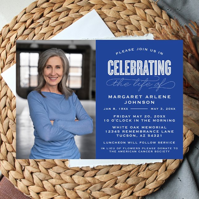 INVITACIÓN BOLD MODERNA CELEBRACIÓN DE SCRIPT FUNERAL (Subido por el creador)