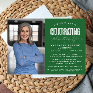 INVITACIÓN BOLD MODERNA CELEBRACIÓN DE SCRIPT FUNERAL