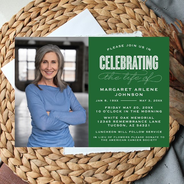 INVITACIÓN BOLD MODERNA CELEBRACIÓN DE SCRIPT FUNERAL (Subido por el creador)