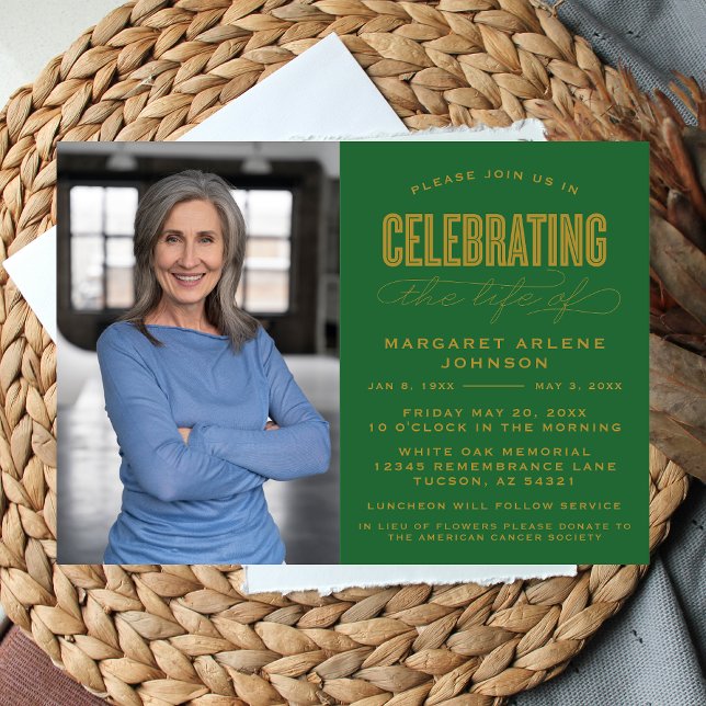 INVITACIÓN BOLD MODERNA CELEBRACIÓN DE SCRIPT FUNERAL (Subido por el creador)