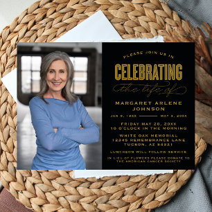 INVITACIÓN BOLD MODERNA CELEBRACIÓN DE SCRIPT FUNERAL