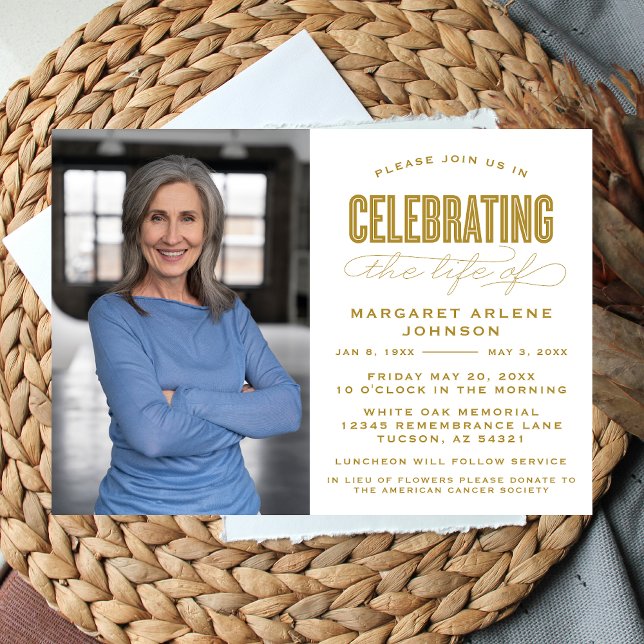 INVITACIÓN BOLD MODERNA CELEBRACIÓN DE SCRIPT FUNERAL (Subido por el creador)