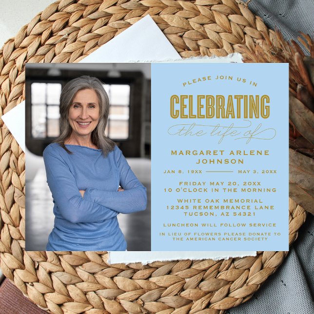 INVITACIÓN BOLD MODERNA CELEBRACIÓN DE SCRIPT FUNERAL (Subido por el creador)