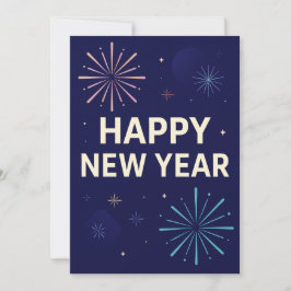 Invitación Bold Navy Gold 2026 Celebration Fireworks