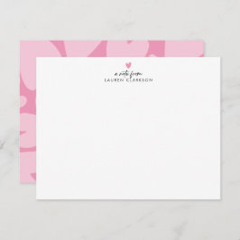 Invitación Bold Pink Hearts Note Card
